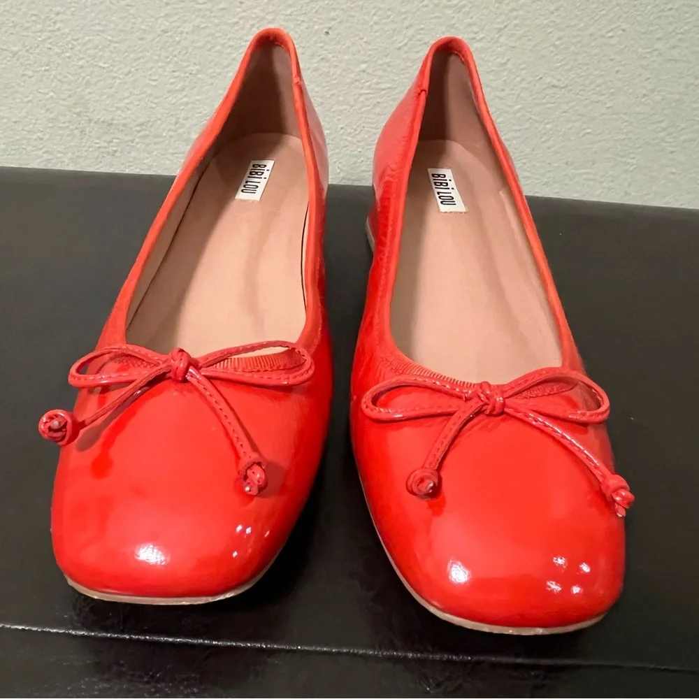 Anthropologie Bibi Lou Heeled Ballet Pumps Red 41 EU 10 US - Picture 7 of 16